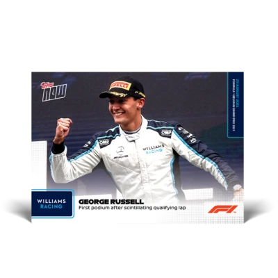 George Russell Williams Racing 2021 Topps Now Formula 1 F1 Card #42 First Podium - Image 1 of 2
