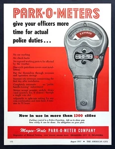 Magee Hale 1957 Park-O-Meter medidor de estacionamiento foto ""Acepta todas las monedas"" anuncio impreso - Imagen 1 de 1