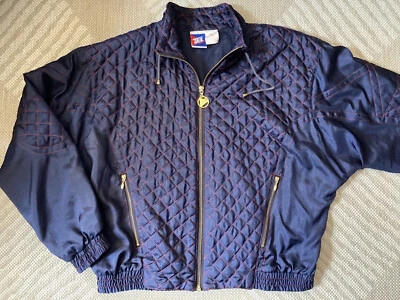 Chaqueta de Colección TAIL Para Mujer Talla S Acolchada Azul Marino Ala de Murciélago Cortavientos Costuras Rojas Foto 1 de 4