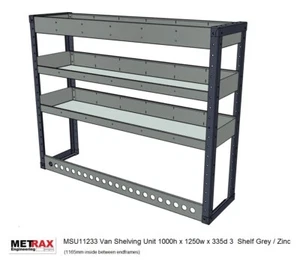 METRAX VAN RACKING SHELVING 1000h x 1250w x 335d 3 shelf - Vivaro,Transit,Trafic - Picture 1 of 3