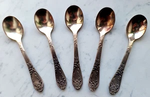 Vintage Soviet coffee spoons, set of 6 pcs. Silver plated finish. - Picture 1 of 9