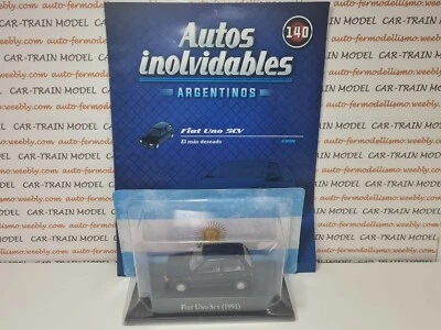 Fiat Uno SCV 1991 Nera 1:43 Auto Inolvidables Argentina Salvat In Blister - Immagine 1 di 3