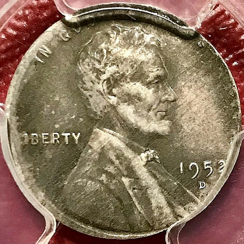 1952-D WHEAT CENT STRUCK ON SILVER DIME PCGS AU-55 WRONG PLANCHET MINT ERROR Cover