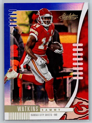 Sammy Watkins 2019 Panini Absolute Spectrum Blue /50 #39 Kansas City Chiefs - Image 1 of 2