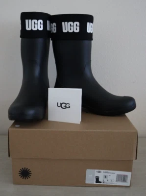 Botas de lluvia UGG 1110732 para mujer talla 5 negras Sienna mate gráfico logotipo goma Foto 1 de 4