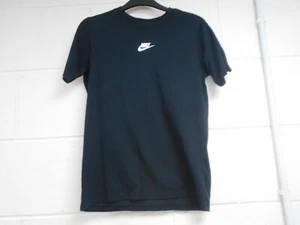NIKE BLACK T-SHIRT WITH WHITE TRIM - JUNIOR SIZE LARGE  - GOOD CONDITION - Picture 1 of 3