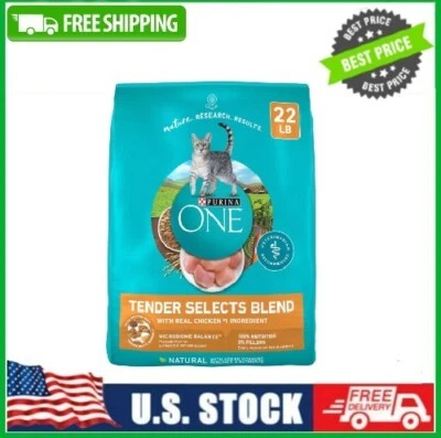 Purina ONE Natural Dry Cat Food, Tender Selects Blend With Real Chicken, 22 lbs
