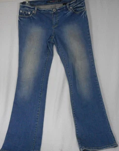 Pantalones de mezclilla para mujer DKNY azul desgastado pierna ancha talla 11 - Imagen 1 de 5