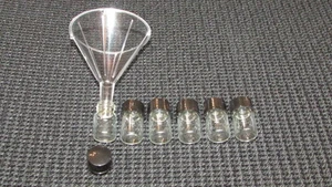 6 Glass 1/2 oz Gold Vials Placer Gold Funnel Mining Prospecting Dredge Sluice - Picture 1 of 1