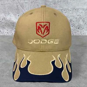 Dodge RAM GMC Chevrolet tan with flames Adjustable strap Baseball Cap Hat racing - Picture 1 of 7
