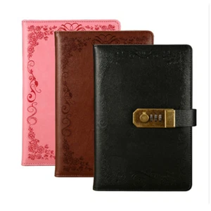 Code Lock Password PU Leather Notebook Secret Diary Lined Travel Journal Gifts - Picture 1 of 7