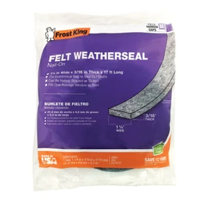 FROST KING NAIL ON FELT WEATHERSEAL WEATHER STRIPPING 3/16X1 1/4X17' NEW-2055531 - Picture 1 of 2