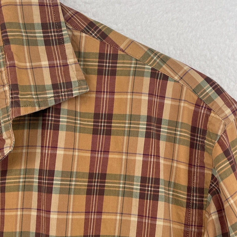 Camisa Polo Ralph Lauren Para Hombres 16.5 L Vestido Estate Ajuste Personalizado A Cuadros De Colección Marrón Foto 1 de 4