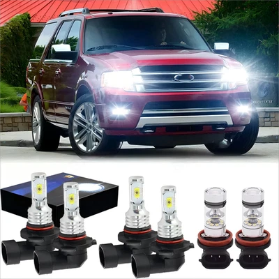 Combo de 6 bombillas antiniebla de haz alto y bajo LED para Ford Explorer 2011-2015 Foto 1 de 4