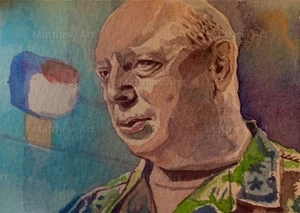 ACEO ORIGINAL - Sketch Card - George Hammond - Stargate SG1-w - Imagen 1 de 2