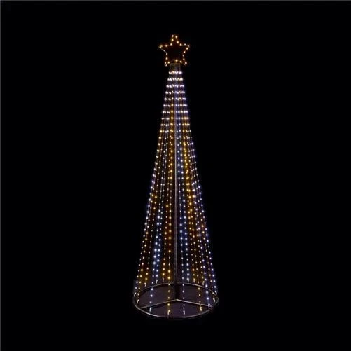 Premier FlexiBright Pyramid Christmas Tree White & Warm White LEDs Outdoors 4m - Image 1 of 1