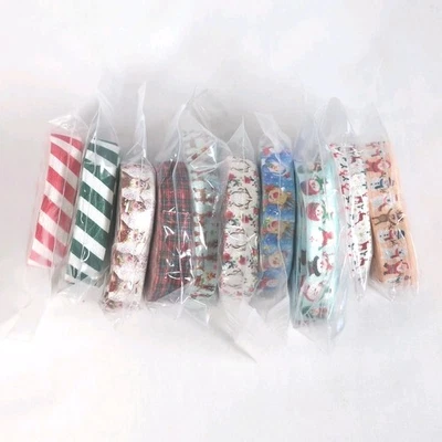 Lot of 10 Rolls of Christmas Elastic Ribbon New 5/8" Wide Holiday CraftsLot5 - Image 1 of 4