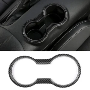 Carbon Fiber Cup Holder Cover for Ford Mustang 2015–2022 Interior Trim - Picture 1 of 3
