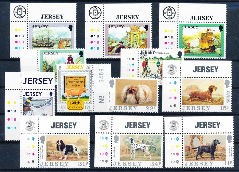 LS63426 Jersey William Mesny pets animals dogs fine lot MNH - Image 1 of 1