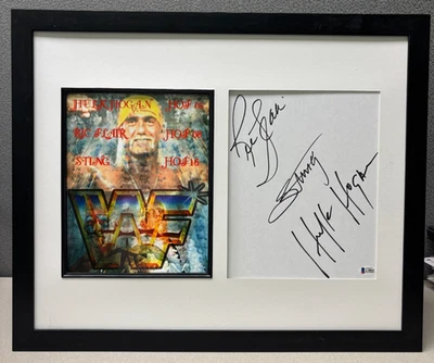 Autographed - Hulk Hogan, Sting & Ric Flair FRAMED 18X22 W/Beckett COA - Image 1 of 4