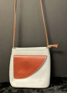Vera Pelle Crossbody Small Purse Made In Italy Adjustable Bag Red Gray/blue - Picture 1 of 5