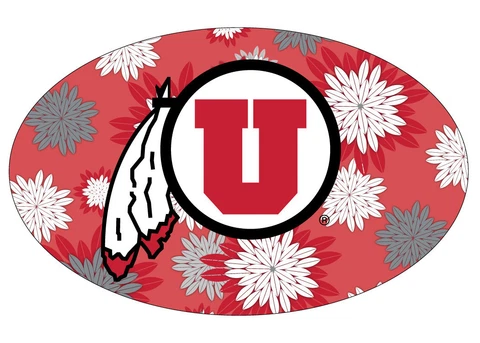 UTAH OVAL FLORAL DESIGN MAGNET-UTAH UTES CAR MAGNET-NEW FOR 2016! Cover