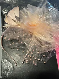 Women’s Feather Mesh Flower Fascinator With Headband & Clip - Picture 1 of 2