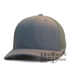 1776 Betsy Ross 13 Colonies 13 Stars hat Heather/ Gray cap Trucker Mesh Snapback - Picture 1 of 5