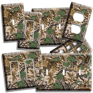 MOSSY TREE OAK LEAVES HUNTER CAMO CAMOUFLAGE LIGHTSWITCH OUTLET WALL PLATE DECOR - Picture 1 of 30