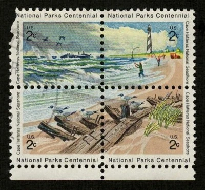 US 1972 #1451a (1448/51) Cape Hattaras National Seashore 2c Block of 4 Used - Image 1 of 3