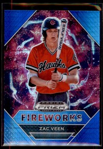 Zac Veen 2020 Panini Prizm Draft Picks Fireworks Blue Hyper #PDP179