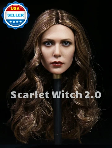 1/6 Elizabeth Olsen Scarlet Witch Head Sculpt 2.0 for 12" Phicen body❶USA stock❶ Cover