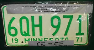 1971 + Targhette Automobile Minnesota, Coppia #6QH-971, Originale Nuovo! - Foto 1 di 4