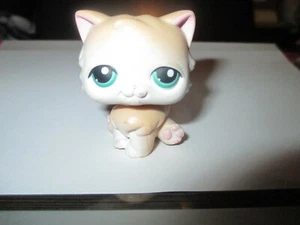 Littlest Pet Shop Blanco Crema Persa Gato Ojos Verdes - Imagen 1 de 6