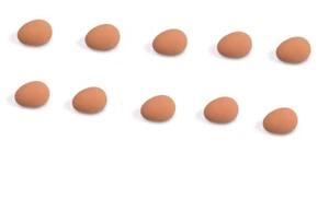 Nesteier Gummieier für Hühner Hühnereier Geflügeleier Geflügelei 10 Stück braun - Bild 1 von 1