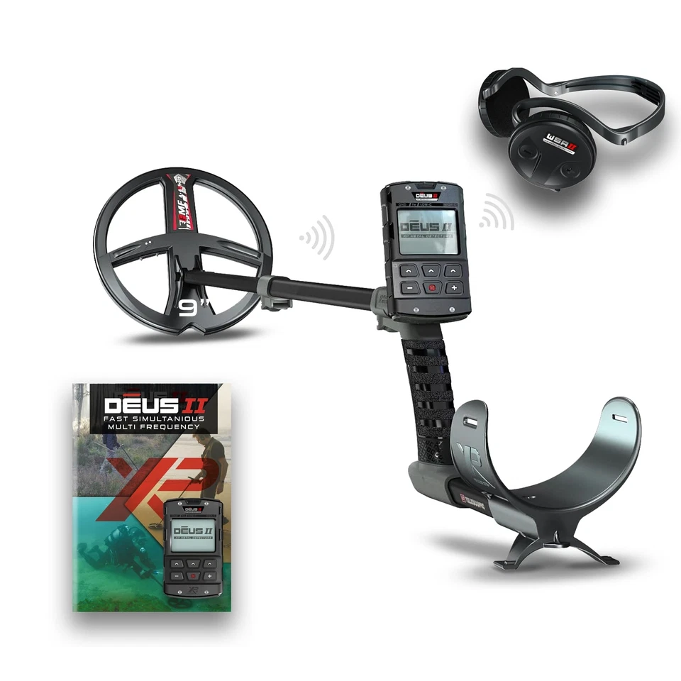 XP  Deus II Metal Detector RC - 9" FMF Coil with WSAII Wireless Headphones - Image 1 of 1