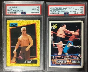 Sting + Andre the giant psa graded 10 wrestling cards selling as a set. - Picture 1 of 2