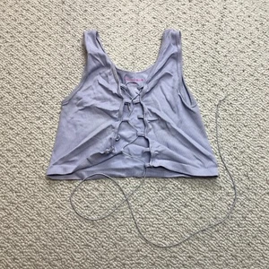 Suzette Collection Tank Top Girls Medium/Large Light Purple Crop Cross Lace - Picture 1 of 6
