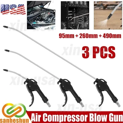 SANHESHUN 3PCS AIR BLOW GUN KIT AIR COMPRESSOR TOOLS AIR DUST DUSTER NOZZLE BLOWER GUN SET