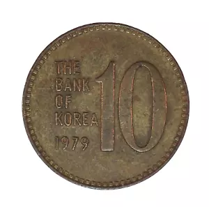1979 SOUTH KOREA 10 WON - CIRCULATED - KM6a - Picture 1 of 2