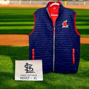 Chaleco Hinchado De Colección Cardenales de San Luis Hombres XL MLB Chaqueta Puffer Bordada Logo STL - Imagen 1 de 11