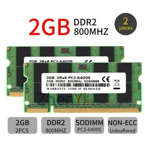Kit de 4 GB 2x 2 GB DDR2 800 MHz PC2-6400S 200 pines SODIMM portátil portátil memoria RAM Reino Unido - Imagen 1 de 8