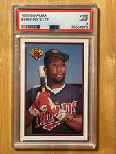 1989 BOWMAN KIRBY PUCKETT CARD #162 PSA 9 MINT MINNESOTA TWINS GOAT OUTFIELDER