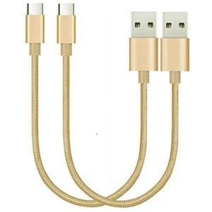 2 Pack 20cm Short Braided Data Charging USB Type C Phone Tablet Cable Cord Bulk - Picture 1 of 4