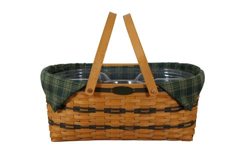 Vintage 1999 Longaberger Traditions Generosity Picnic Basket & Chip Tray 19" Cover