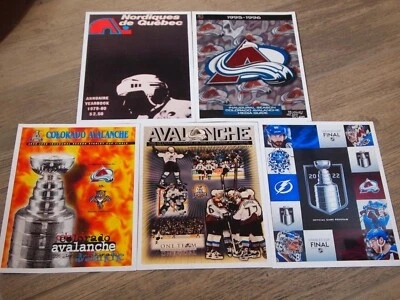 Colorado Avalanche Program 8x10 Photos for 3 Stanley Cup Wins; & 2 year books - Image 1 of 4