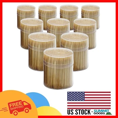 Palillos de dientes grandes de bambú de 5000 unidades en caja transparente - esencial para fiesta y aperitivo Foto 1 de 2