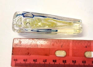 Glass Block Handpipe Smoking Tobacco 3" End Carb Color Chg B/G - NO ROLL - Picture 1 of 2
