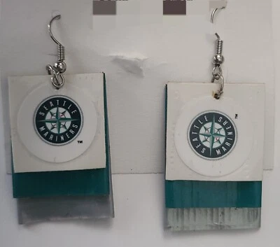 Seattle Mariners MLB Baseball earrings duct tape duck lightweight handmade - Image 1 of 3