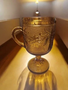 Indiana Glass Amber Tiara Sandwich Handled Goblets (Set Of 4) - Picture 1 of 9